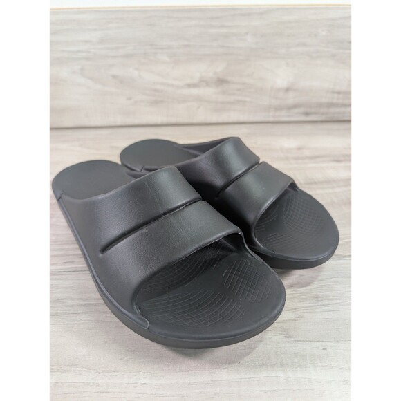 OOFOS Ooahh Slide Recovery Comfort Sport Sandal Black Unisex Size M11 W13 - Picture 2 of 8